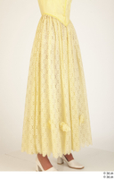  Photos Woman in Historical Civilian dress 1 19th century Historical Clothing leg lower body yellow dress 0008.jpg